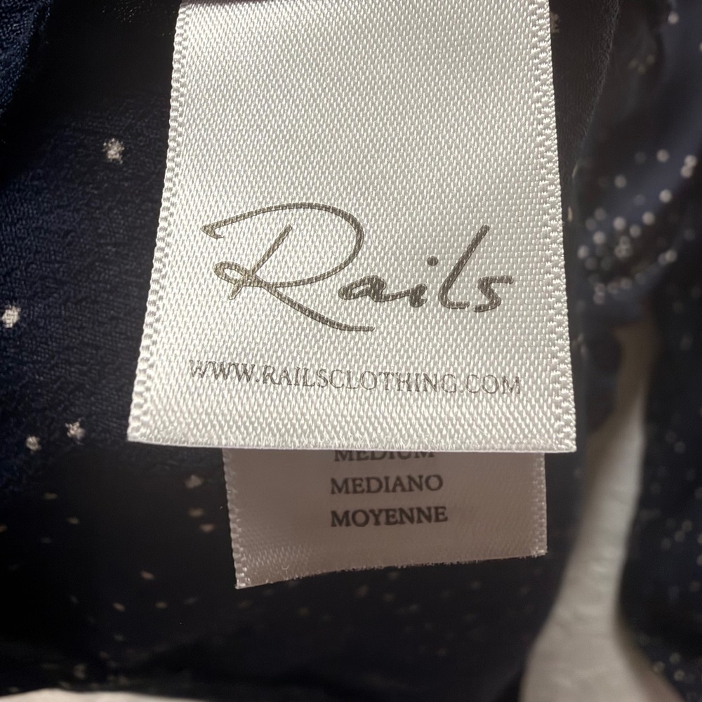 Rails Star Constellation Smocked Mini Dress Navy Blue Womens Medium - Picture 3 of 10